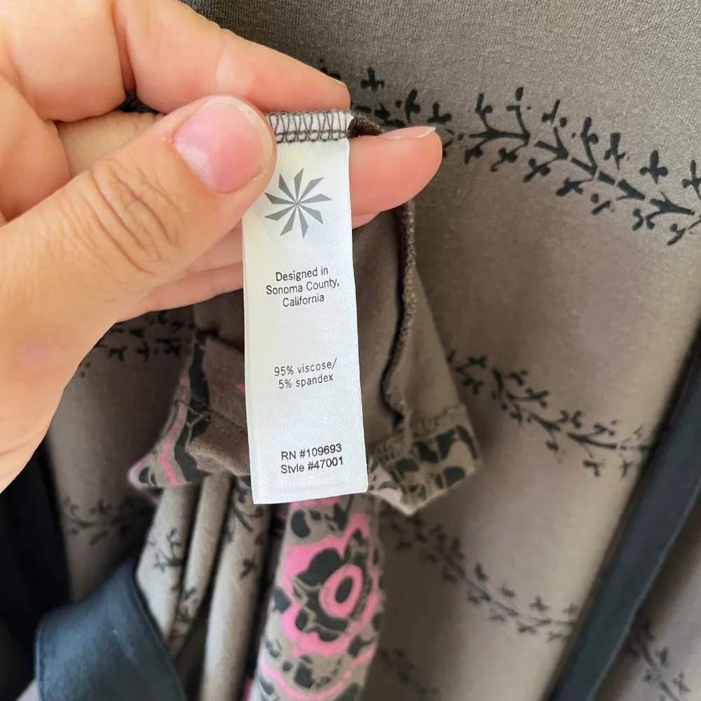 Athleta Santorini Brown Tank Midi Dress V‎ Neck Waist Tie Built in Bra, Size S - Image 6