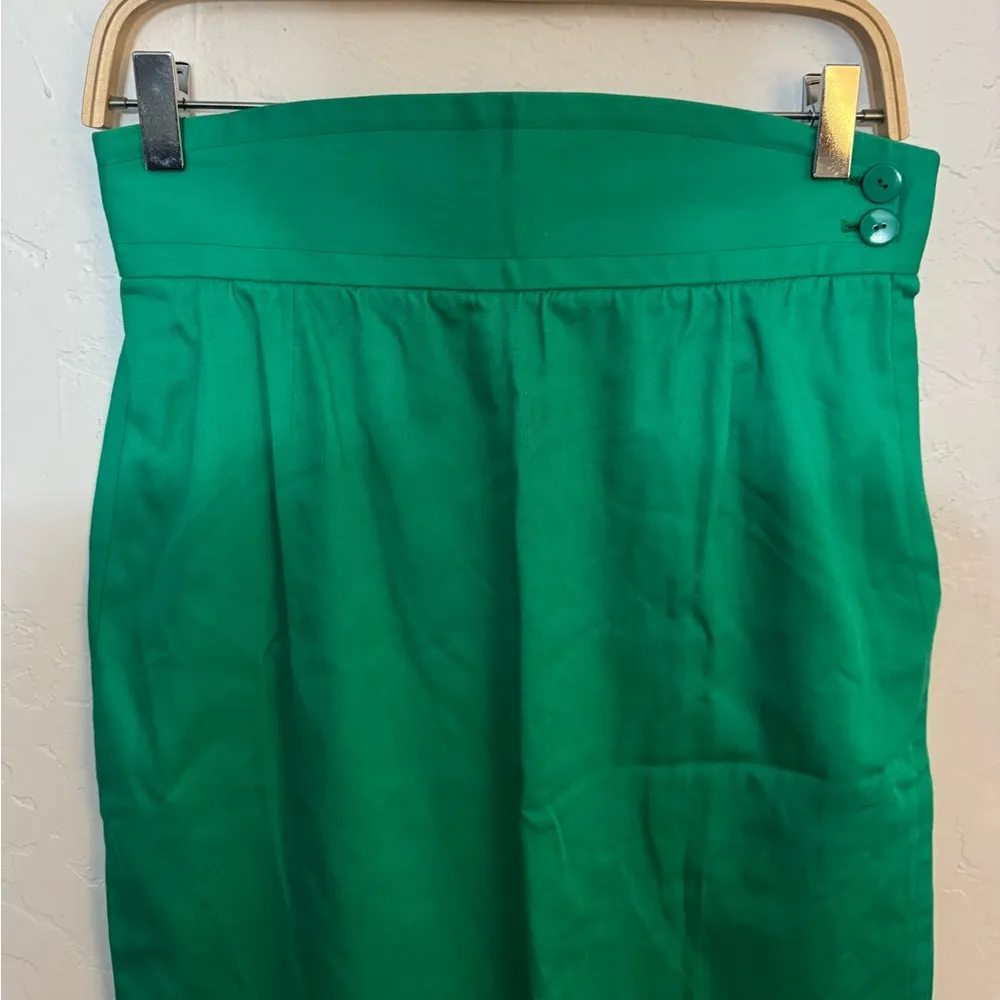 VINTAGE YVES SAINT LAURENT GREEN PENCIL SKIRT EXCELLENT CONDITION SZ SMALL - Image 3