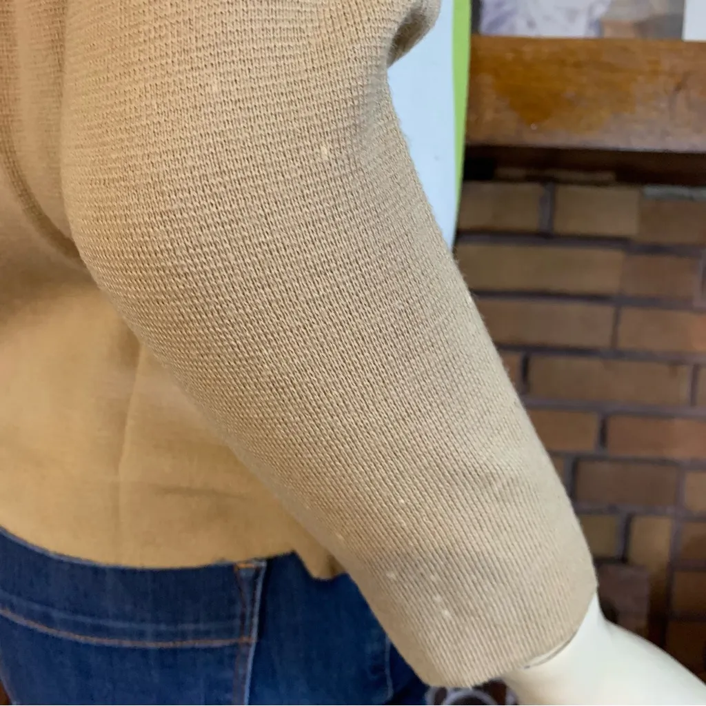 MARCO POLO IMPORTS VINTAGE 1960'S TAN, GREEN AND ORANGE WOOL CARDIGAN (10) - Image 10