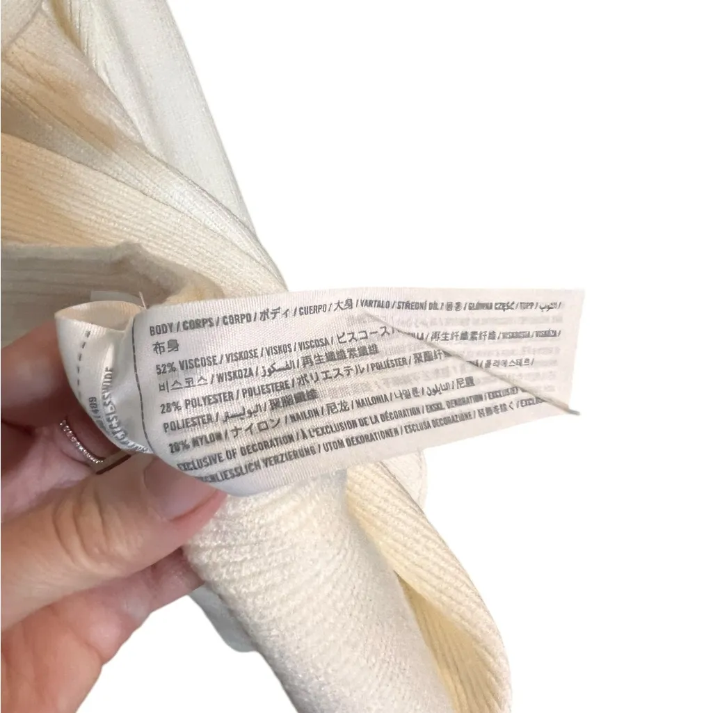 Abercrombie And Fitch White Wrap Ribbed Dress New a38 - Image 5