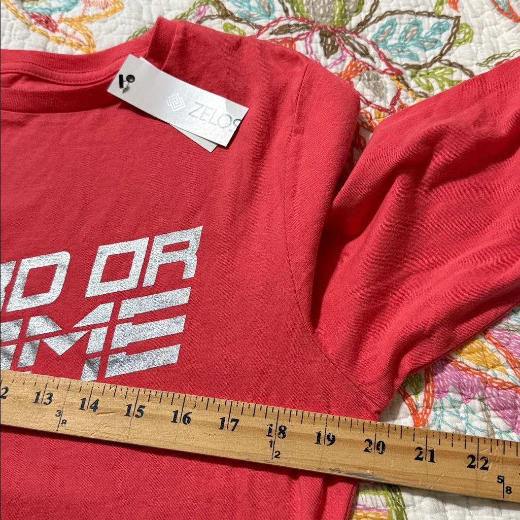 ZELOS women’s size XL long sleeve t-shirt CORAL GO HARD OR GO HOME active casual - Image 4
