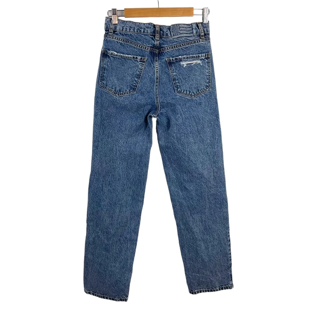 Revice Super 80s High Rise Button Fly Distressed Straight Leg Rigid Jeans SZ 25 - Image 9