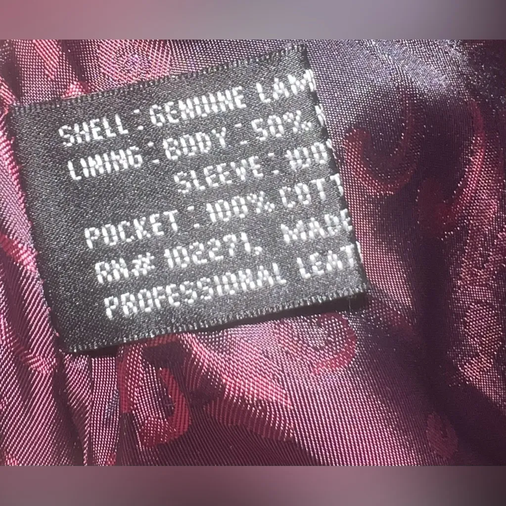 Couture By J. Park Lamb Leather Women’s Maroon Jacket Medium MINT Y2K Vintage - Image 5