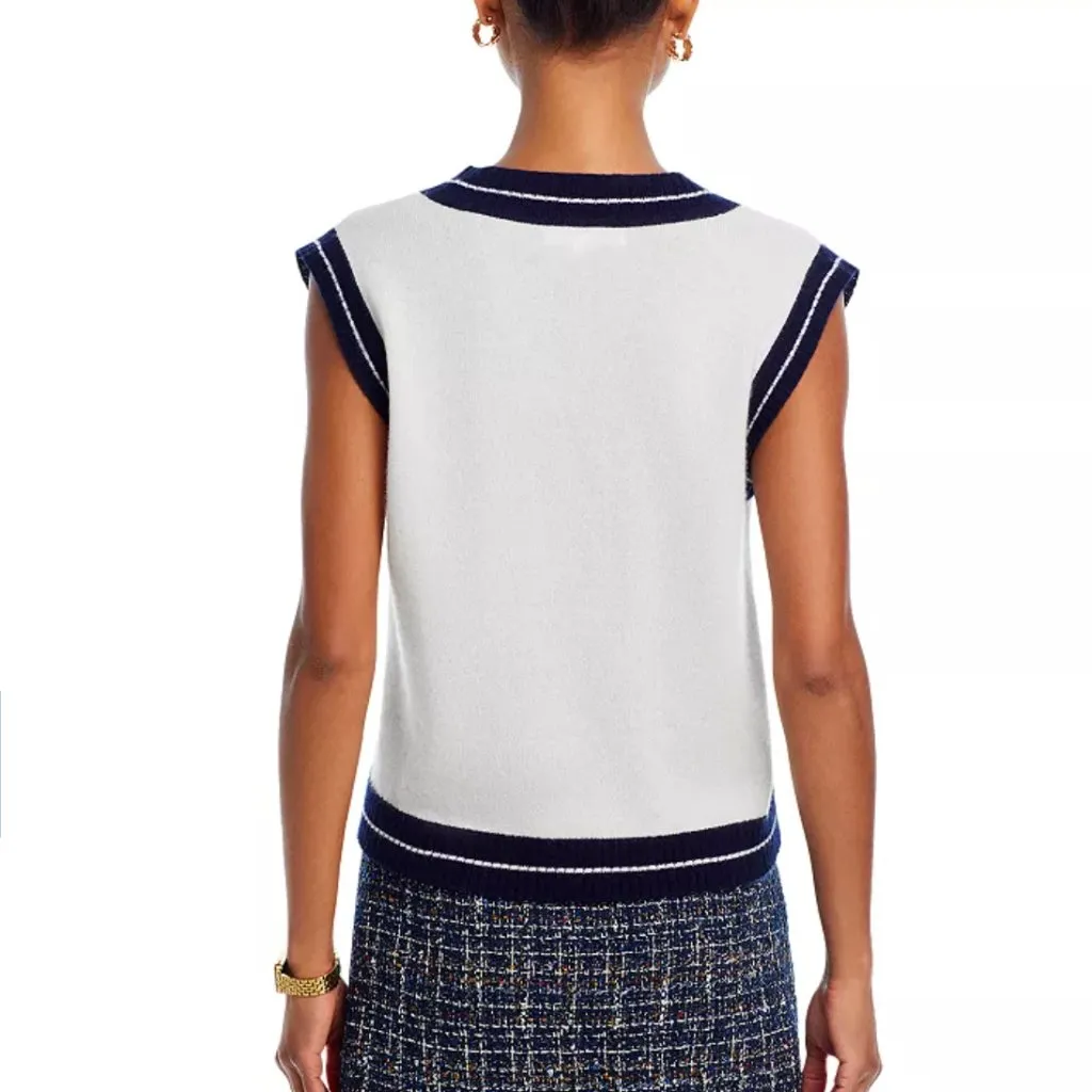 NWOT AQUA 100% Cashmere x Venus Williams V Neck Sleeveless Cashmere Vest XS - Image 4