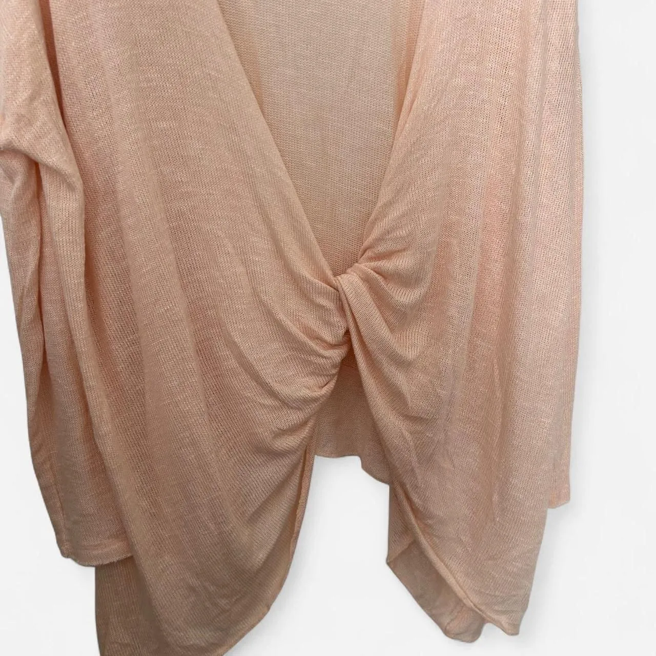 Free People cream pink Knit Twist Back Top – Boho Cozy Girl XS - Image 4