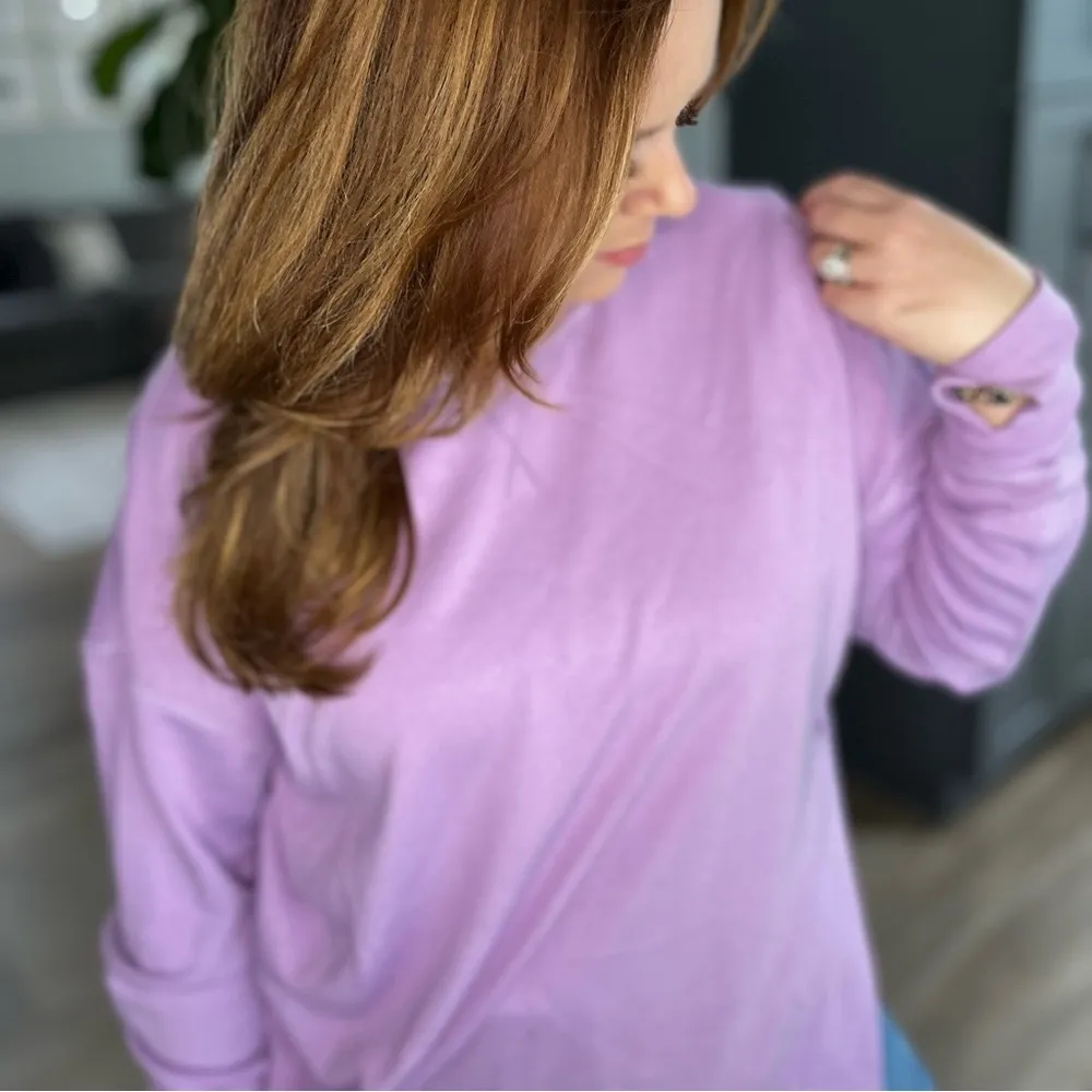 NWT | Sweaty Betty After Class Split Sweatshirt | Purple | Oversized Small | - Image 4