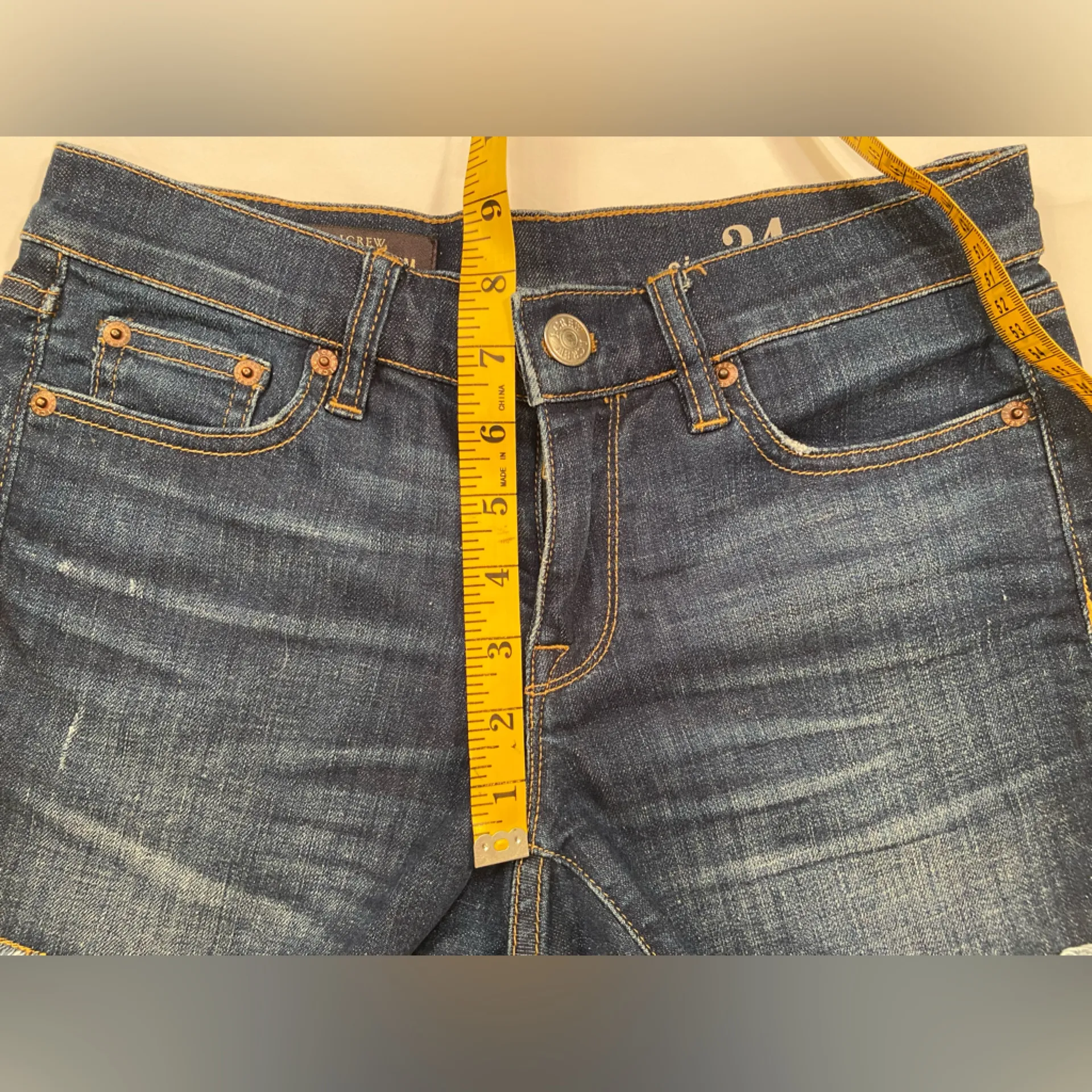 J Crew Indigo Denim cut‎ off shorts size 24 - Image 5