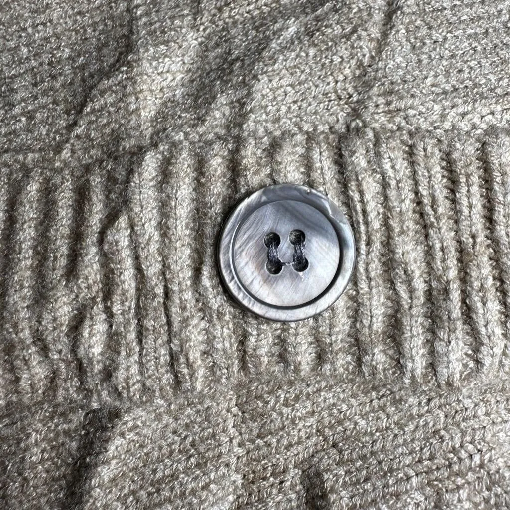 ZESICA Women's M Tan Open Front Long Sleeve Lightweight Sweater Minimalist Skagg Size M - Image 7