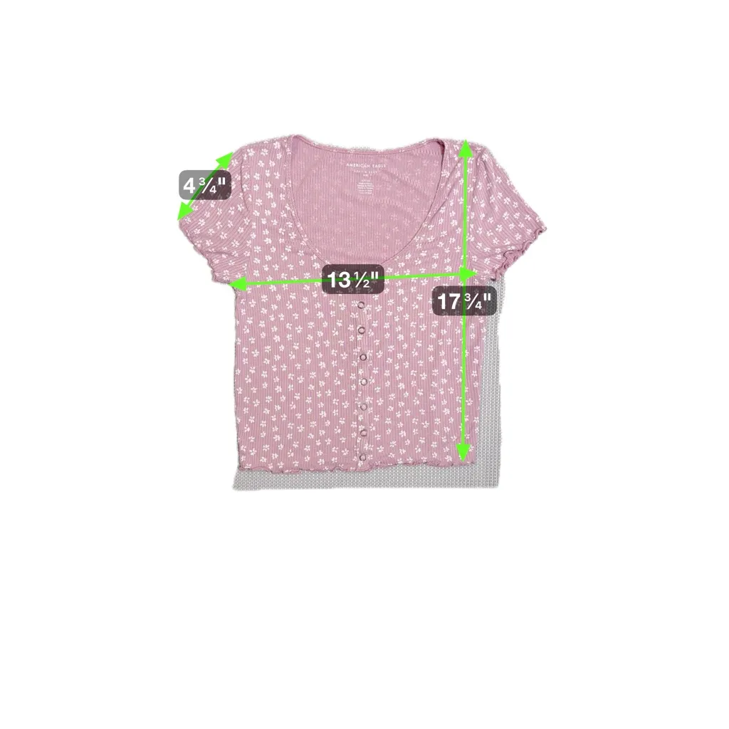 American Eagle Floral‎ Snap Front Baby Tee size S - Image 8