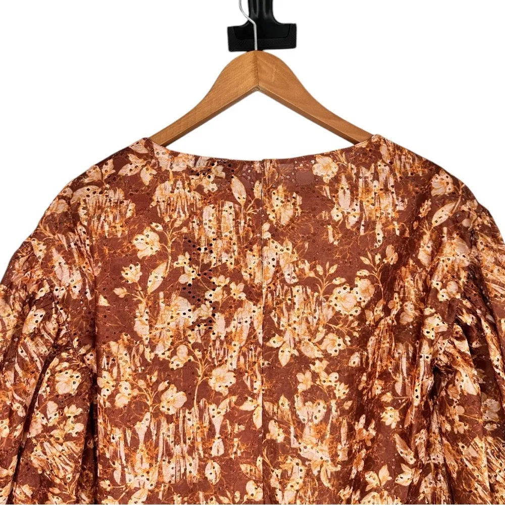 Sachin & Babi Mallory Blouse in Burgundy Peony Floral size XS Eyelet NWT - Image 8