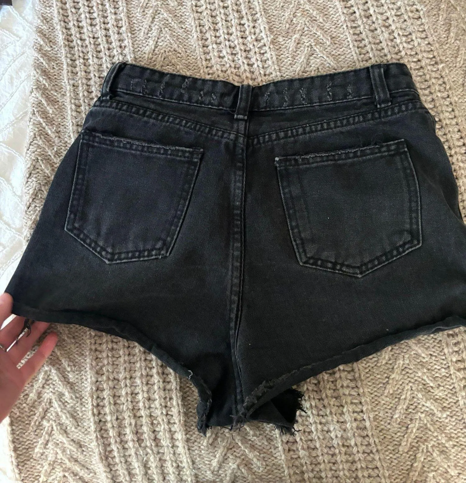 Black Jean Shorts Size 25 - Image 4