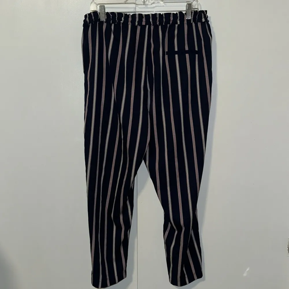 Charlotte Russe Navy Blue Striped Pull On Casual Pants Stretch Women’s XL - Image 3