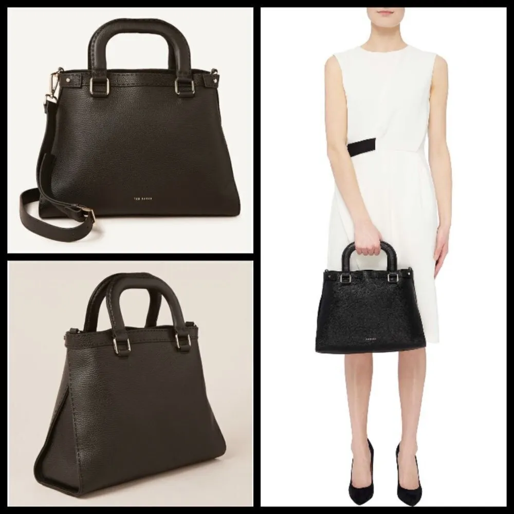 💕TED BAKER💕 Padded Handle Leather Tote Bag Black NWT - Image 7