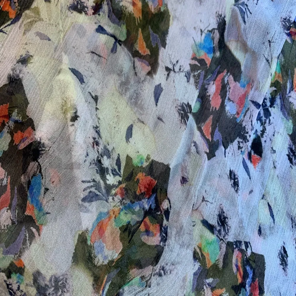 IRO Floral Willow Tent White Floral Ruffle Printed Maxi Dress Sz 34 US 4 EUC - Image 9