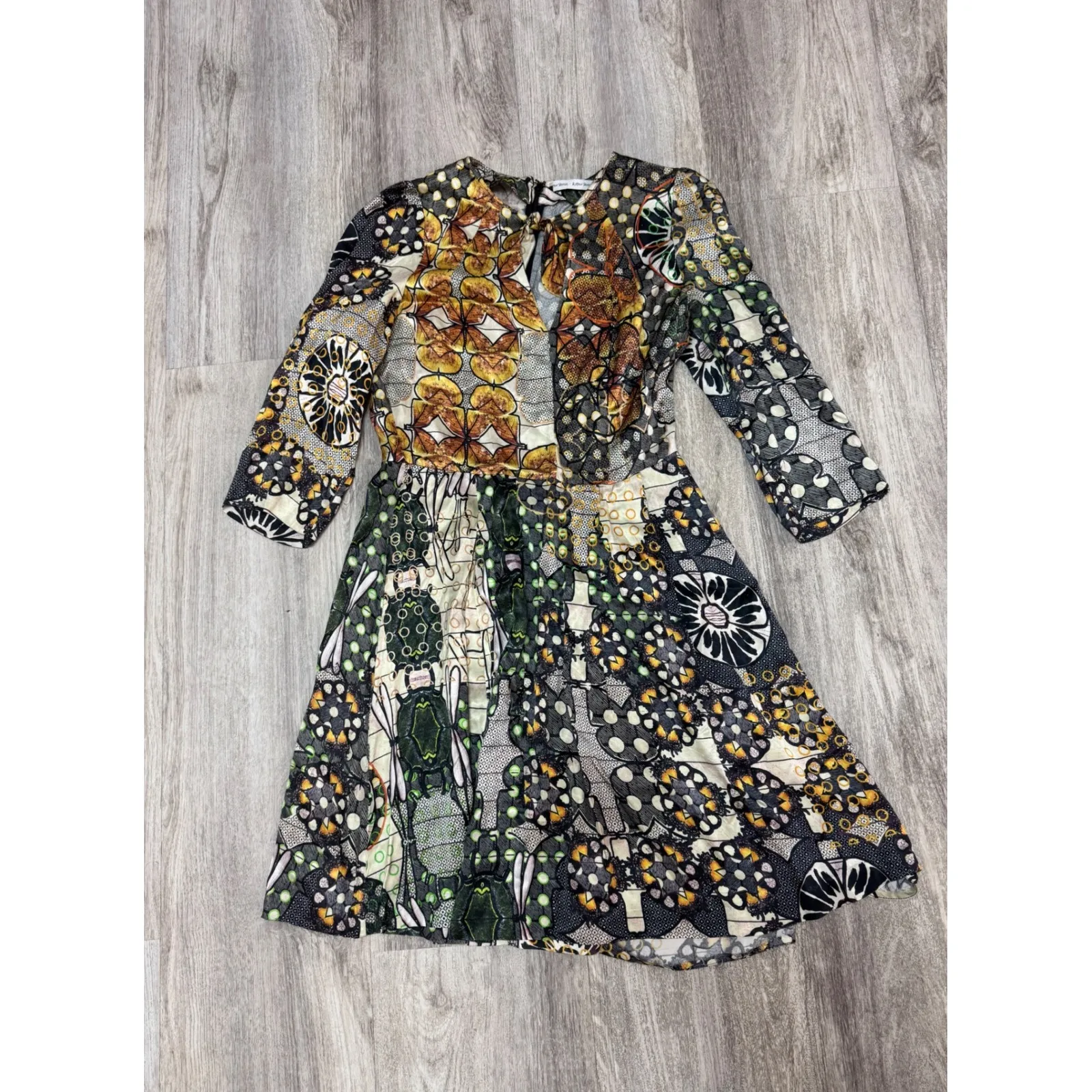 & Other Stories Dress Size 8‎ Tie Neck Unique Floral Print - Image 8