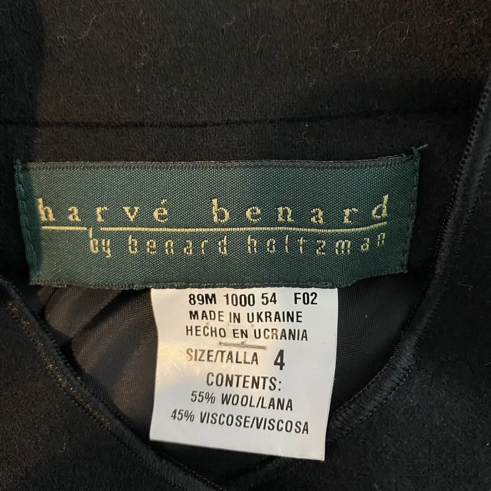 Harve Benard By Benard Holtzman Black Button down Wool Tunic Dress Size 4 - Image 7