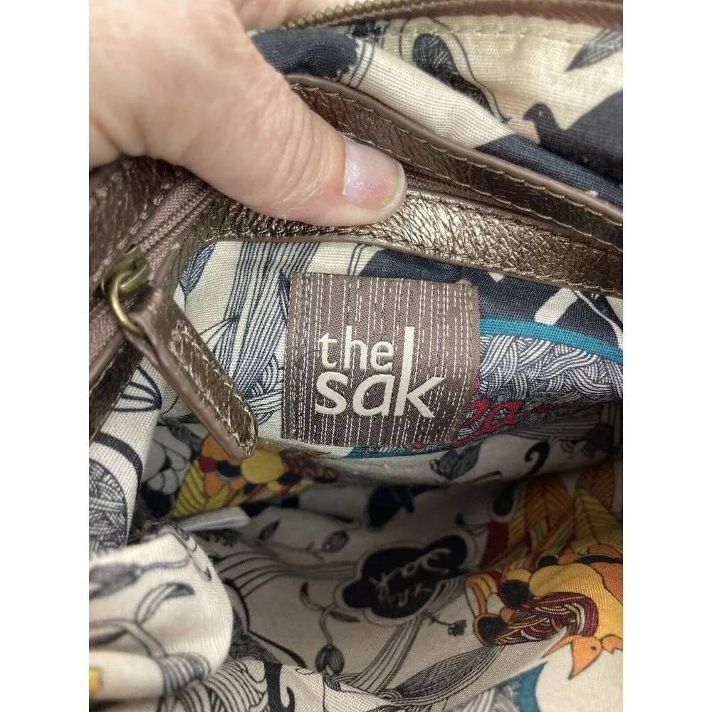 *The Sak Crossbody Purse Metallic Copper Leather Shoulder Messenger Boho Handbag - Image 12