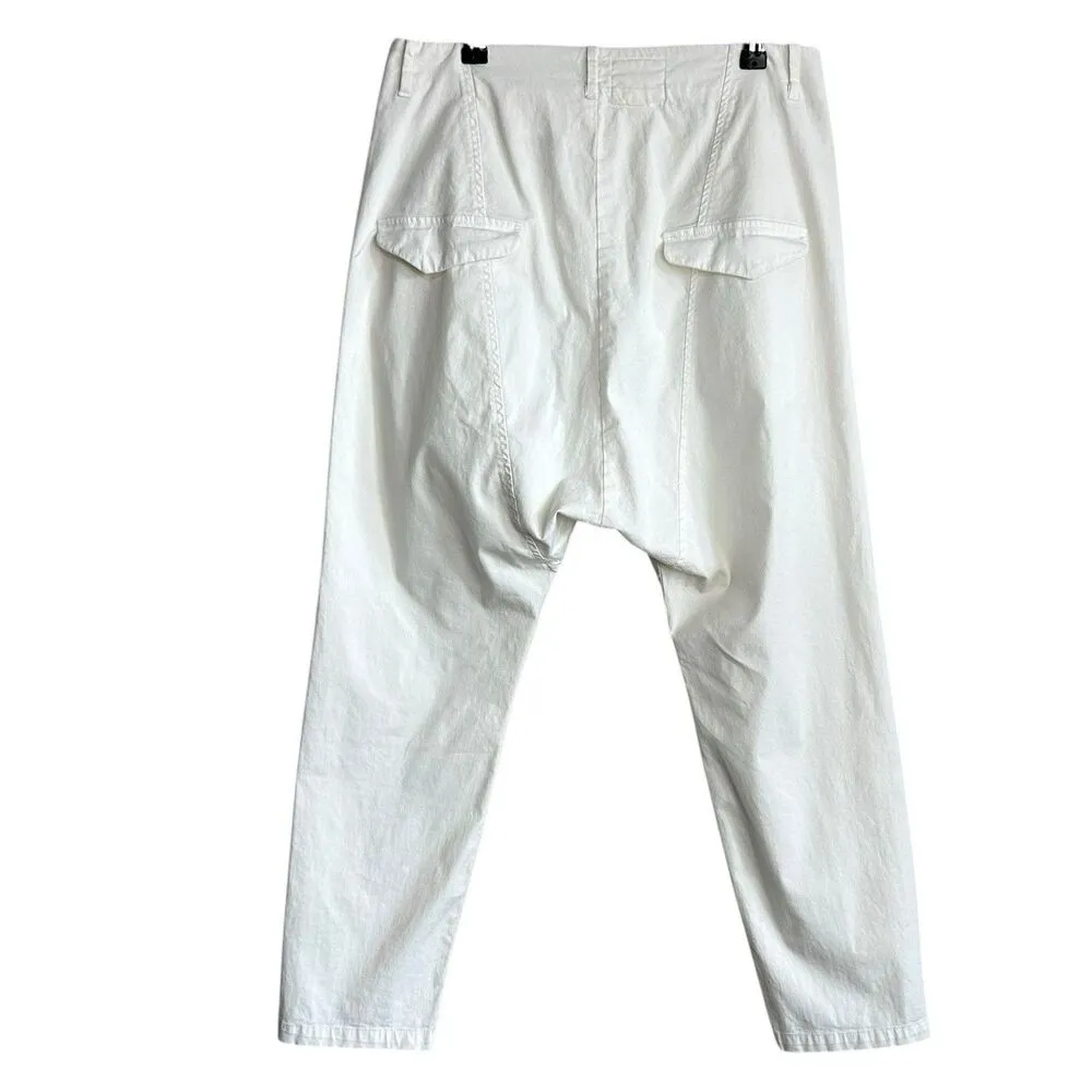 Nili Lotan Pants Womens 4 White 111 88 80 NL Drop Crotch High Rise Crop - Image 4