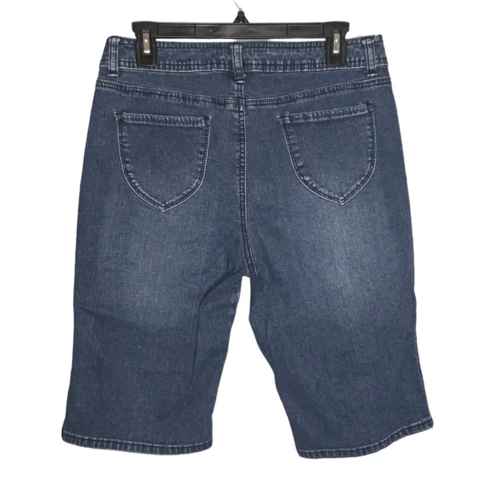 St John’s Bay Blue Denim Jean High Waist Bermuda Summer Shorts Size 10 - Image 2