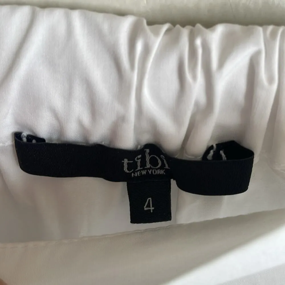 Tibi Poplin Off the Shoulder Tunic Top White - Image 9