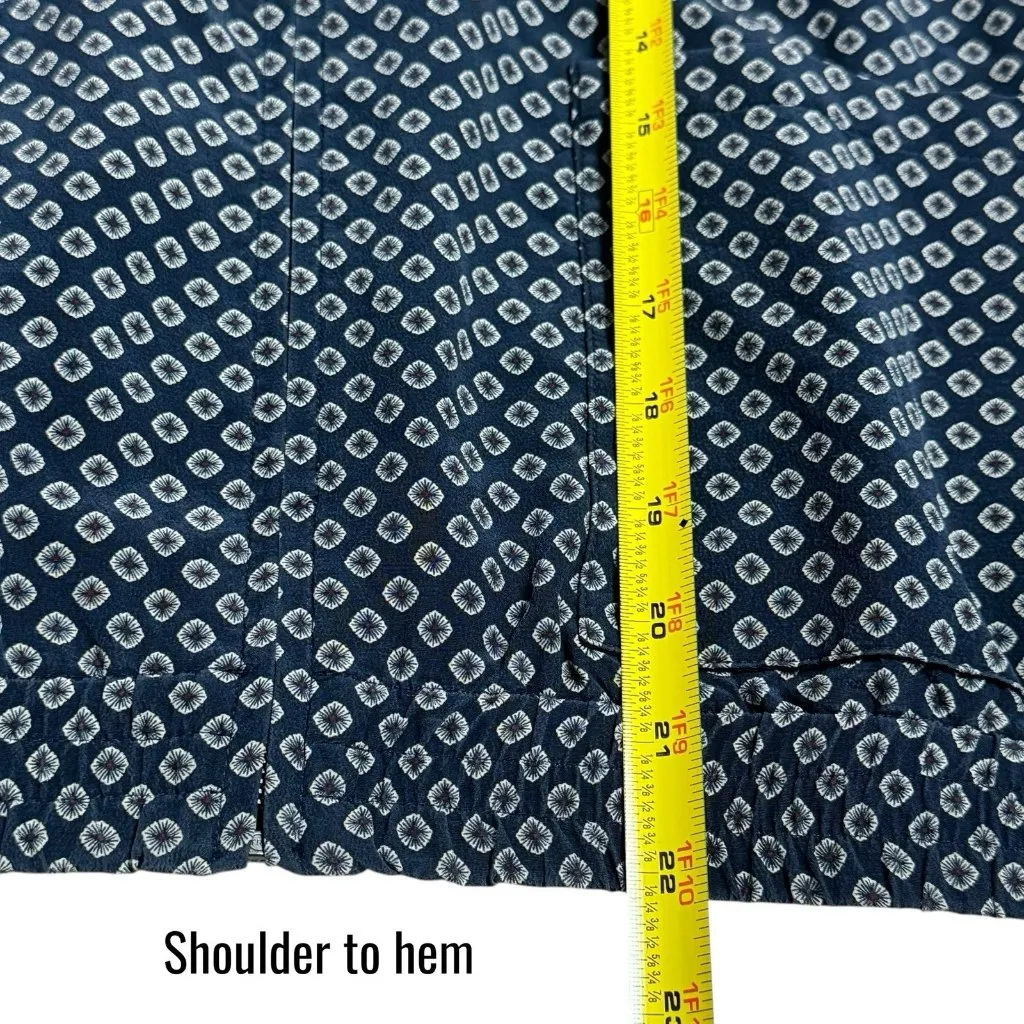 Theory Silk Bomber Jacket Zip Up Lightweight Geometric Artsy Old Money XS - Image 10