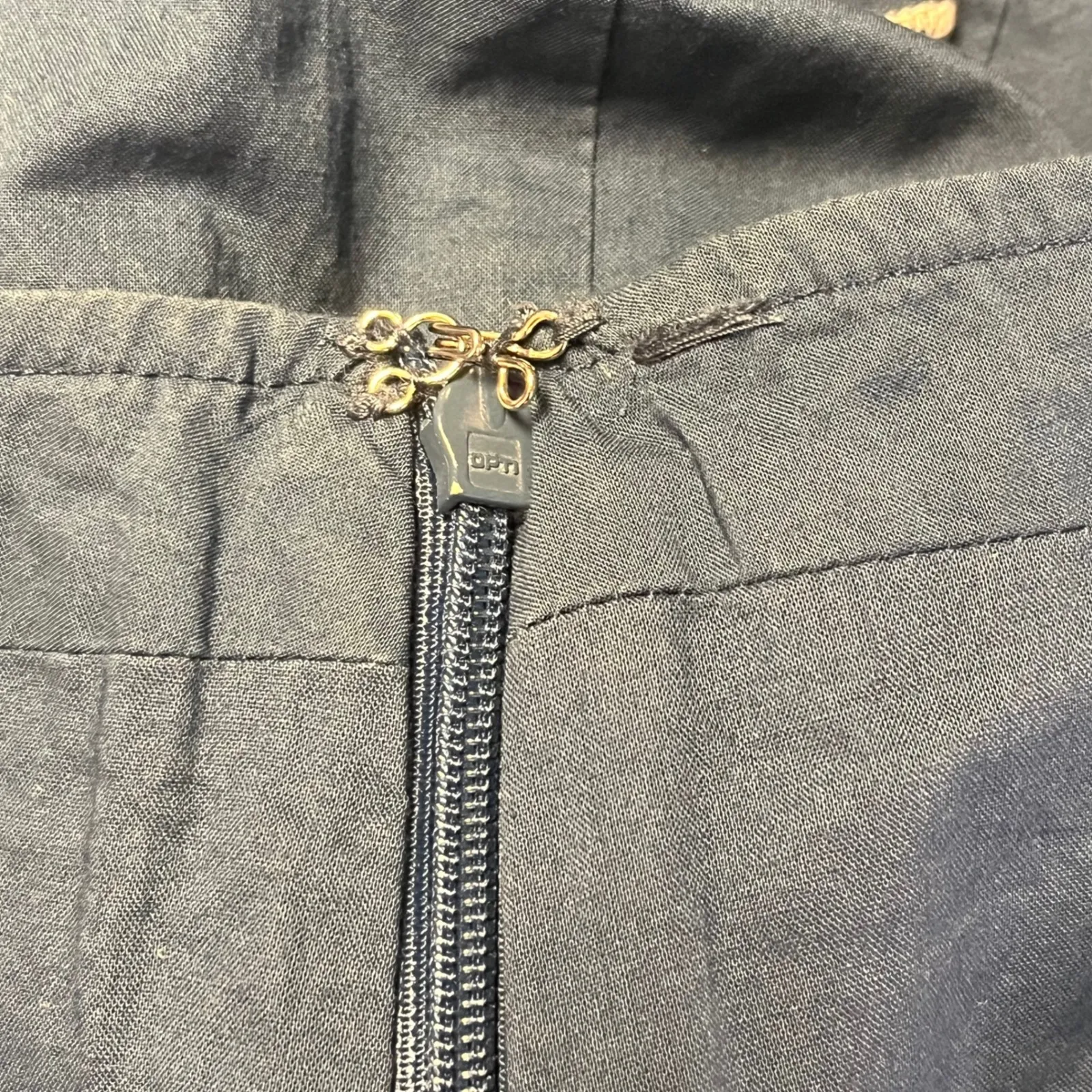 Ann Taylor Factory Women's‎ Blue White Floral Embroidered Lined A-Line Skirt 10 - Image 3