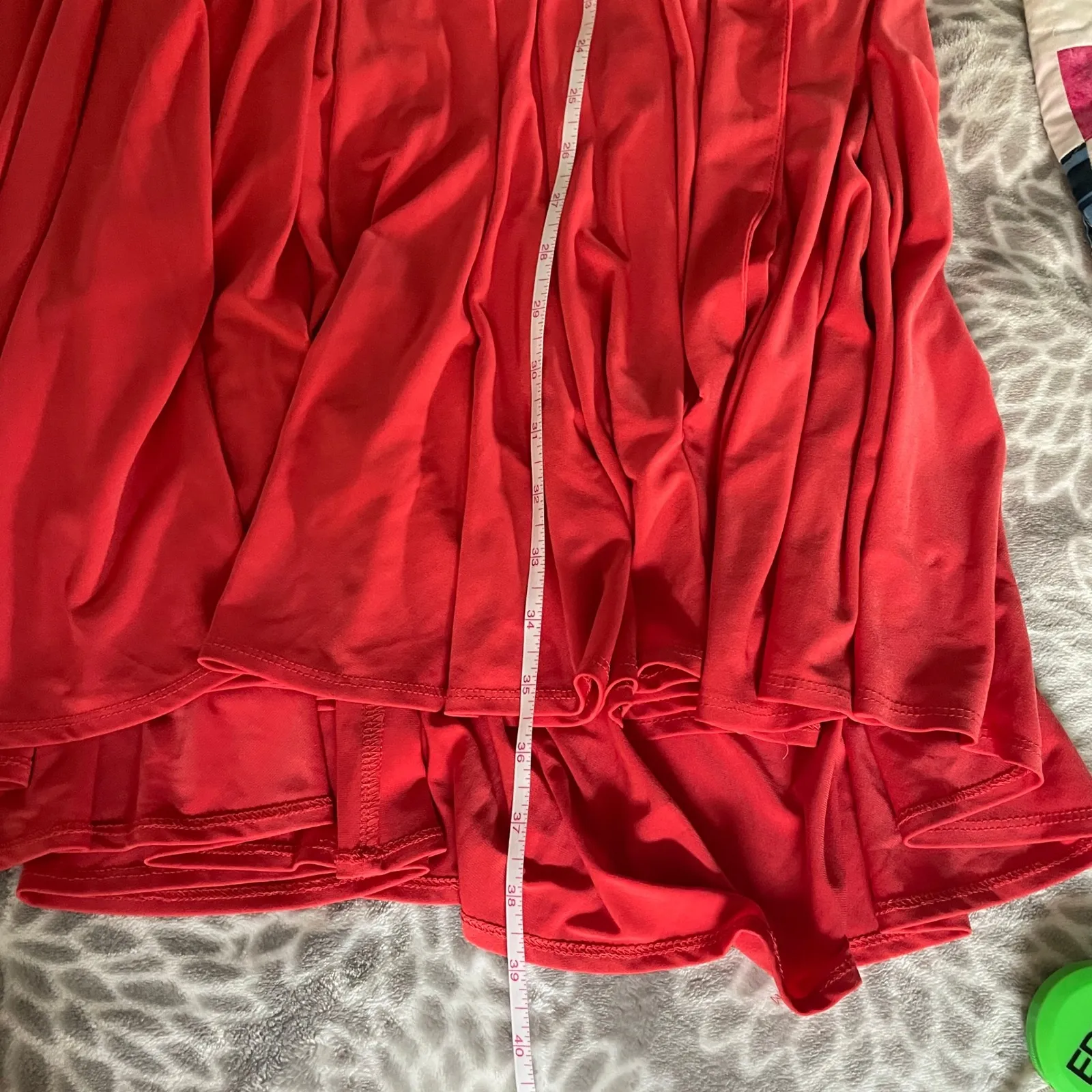 Suzy Chin Maggy Boutique Coral Halter Keyhole Ruched‎ Waist Midi Dress Red Size 6 - Image 7