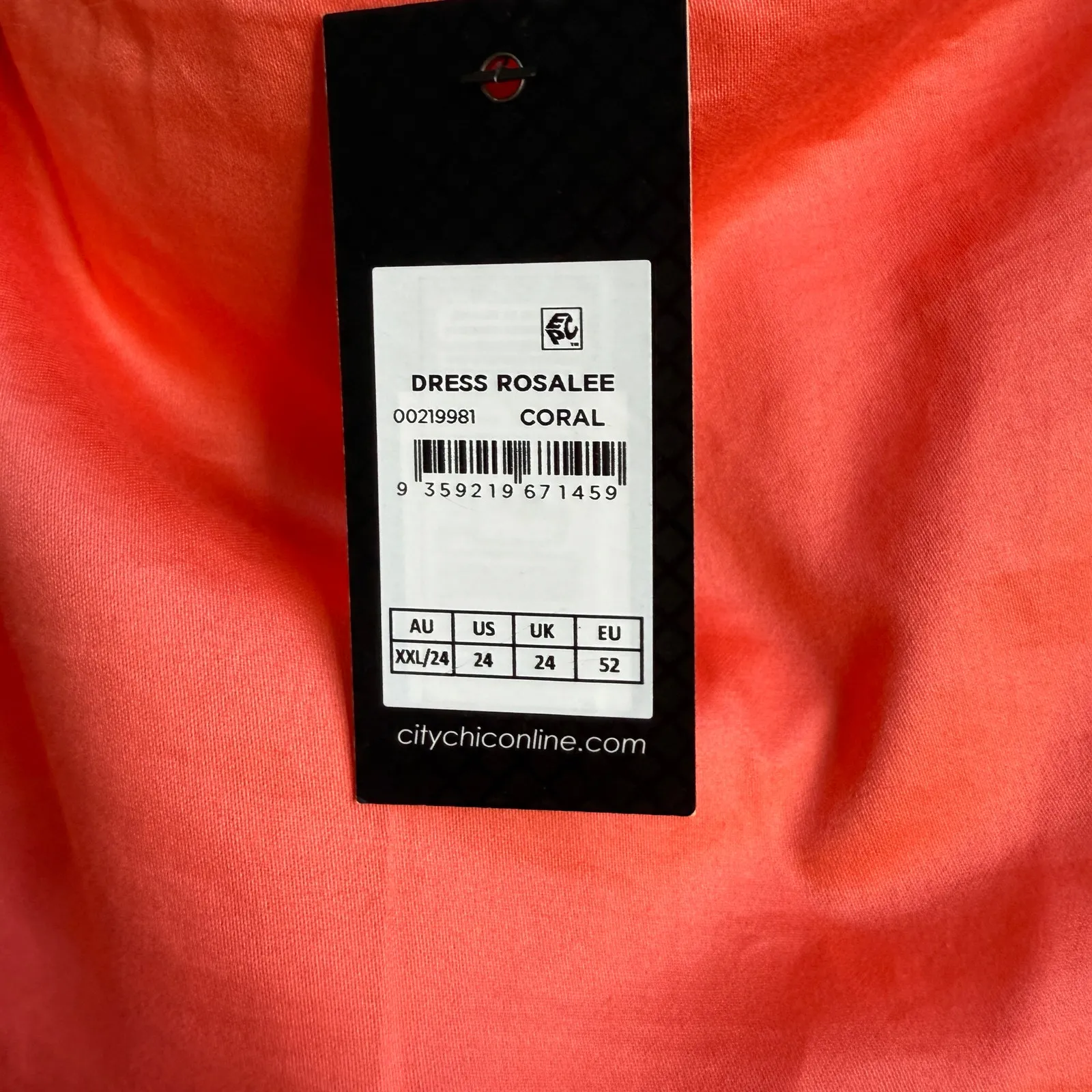 City Chic sz XXL/24 red coral midi dress‎ NWT - Image 5