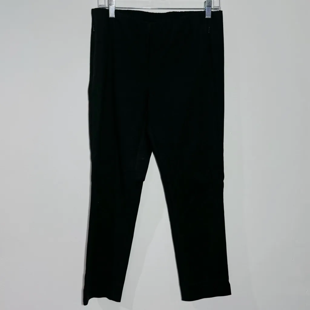 J. Jill Essential Cotton Stretch Pants In Black Side Zip Pockets Size 8 Petite - Image 2