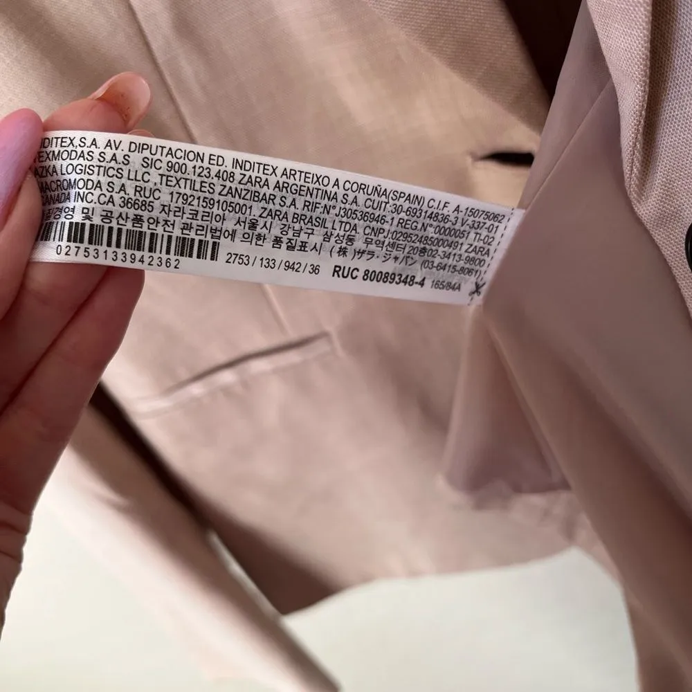 Zara Heathered Tailor Pocketed Button Up Relaxed Lined Blazer Size 4 NEW - Image 8