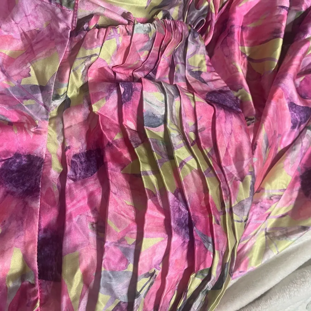 NEW ASTR Antlia Lime Green and‎ Pink Floral Tropical Maxi Dress Small - Image 7