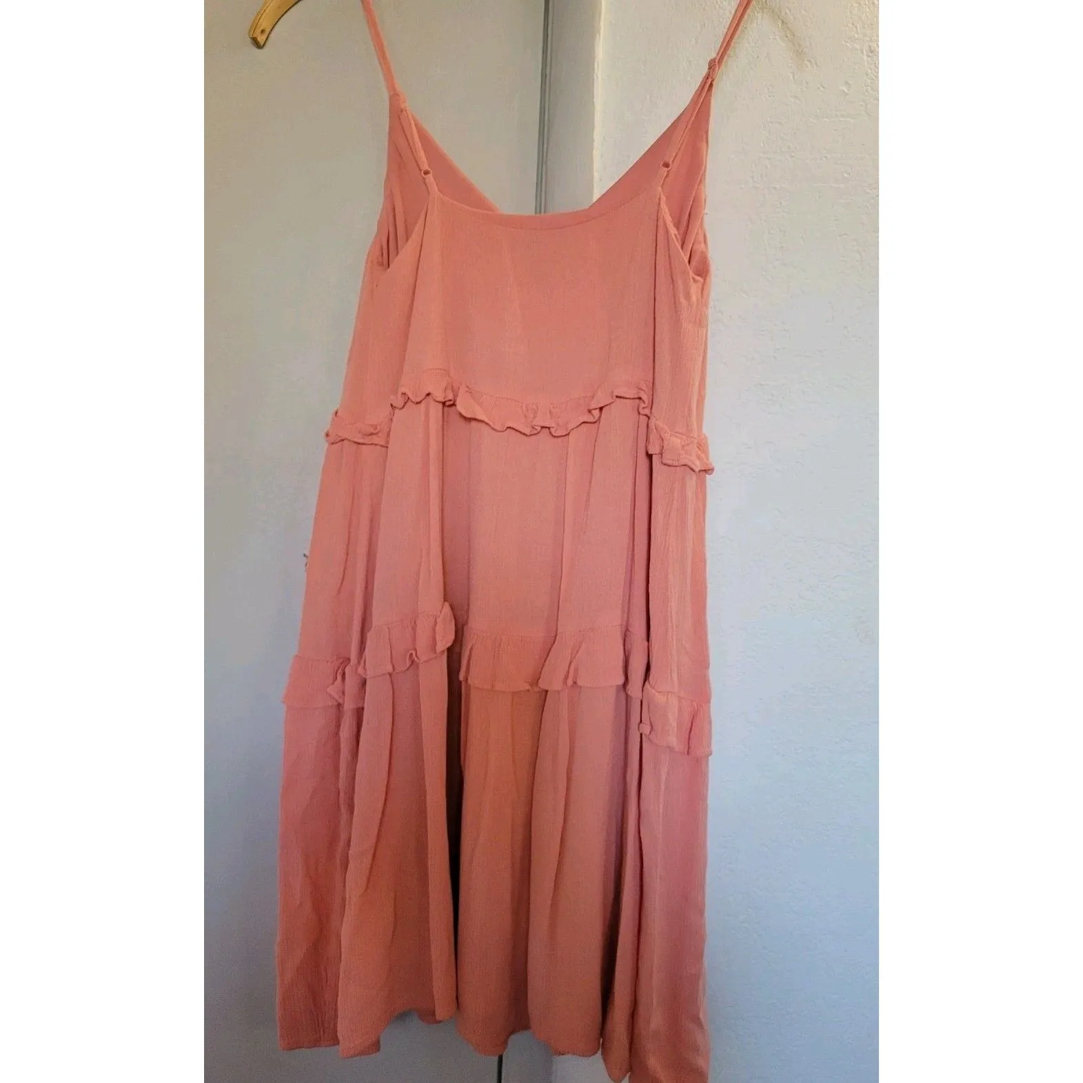 NEW Express Tiered Ruffle Sleeveless Sun Dress - Peach Paisley - Size XS - Image 3