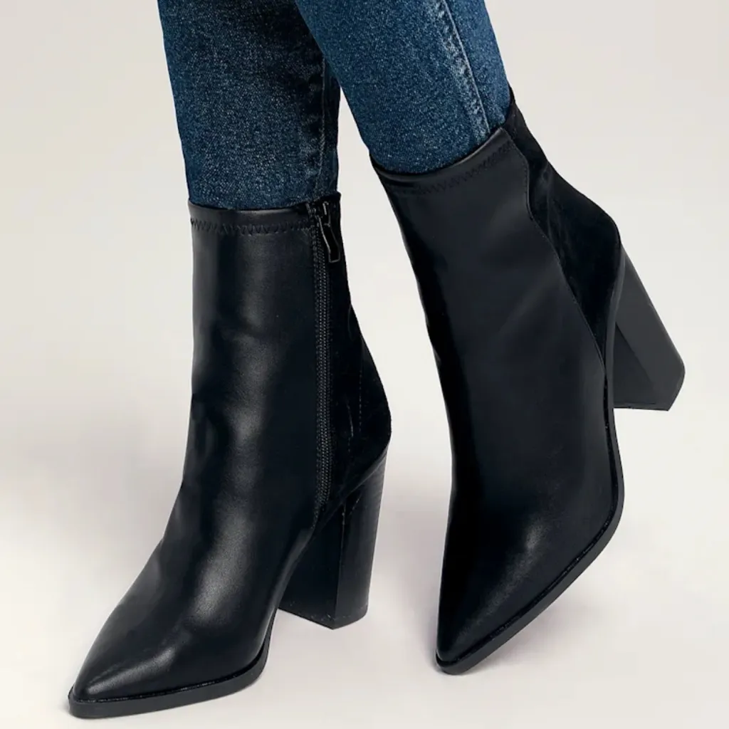 NEW Lulus Boots Black Ankle Boots size 11 - Image 2