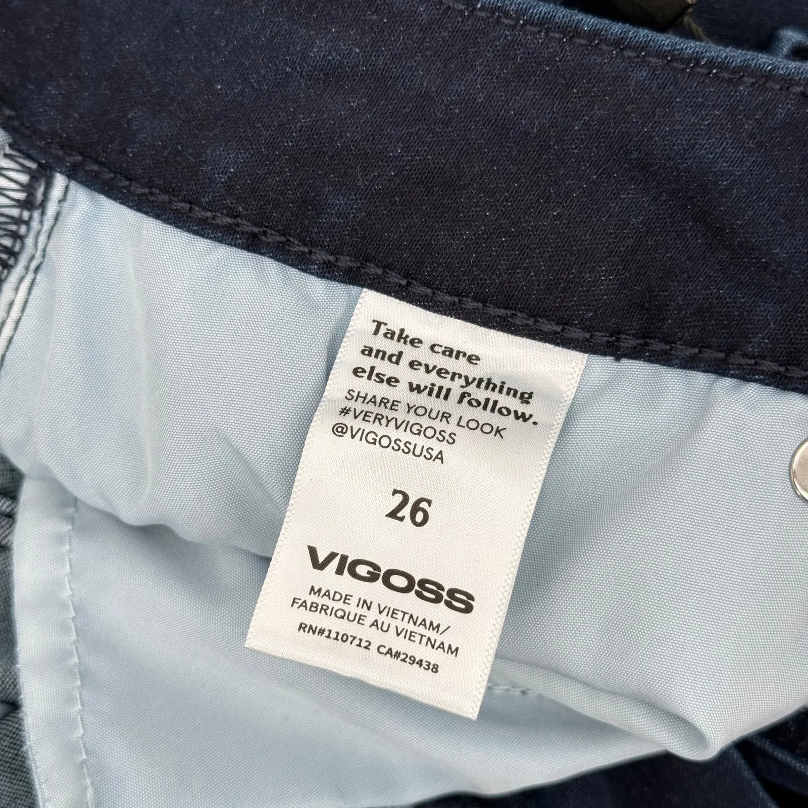 VIGOSS Denim Jeans SZ 26 Marley Mid Rise Flare Trouser NWT Cotton Stretch Indigo - Image 4