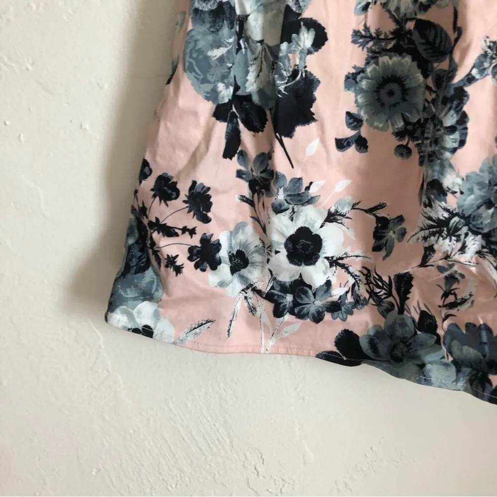 Modcloth IXIA Contrast As You Can Pink and Blue Floral Skater Pinup Tank Dress - Image 3