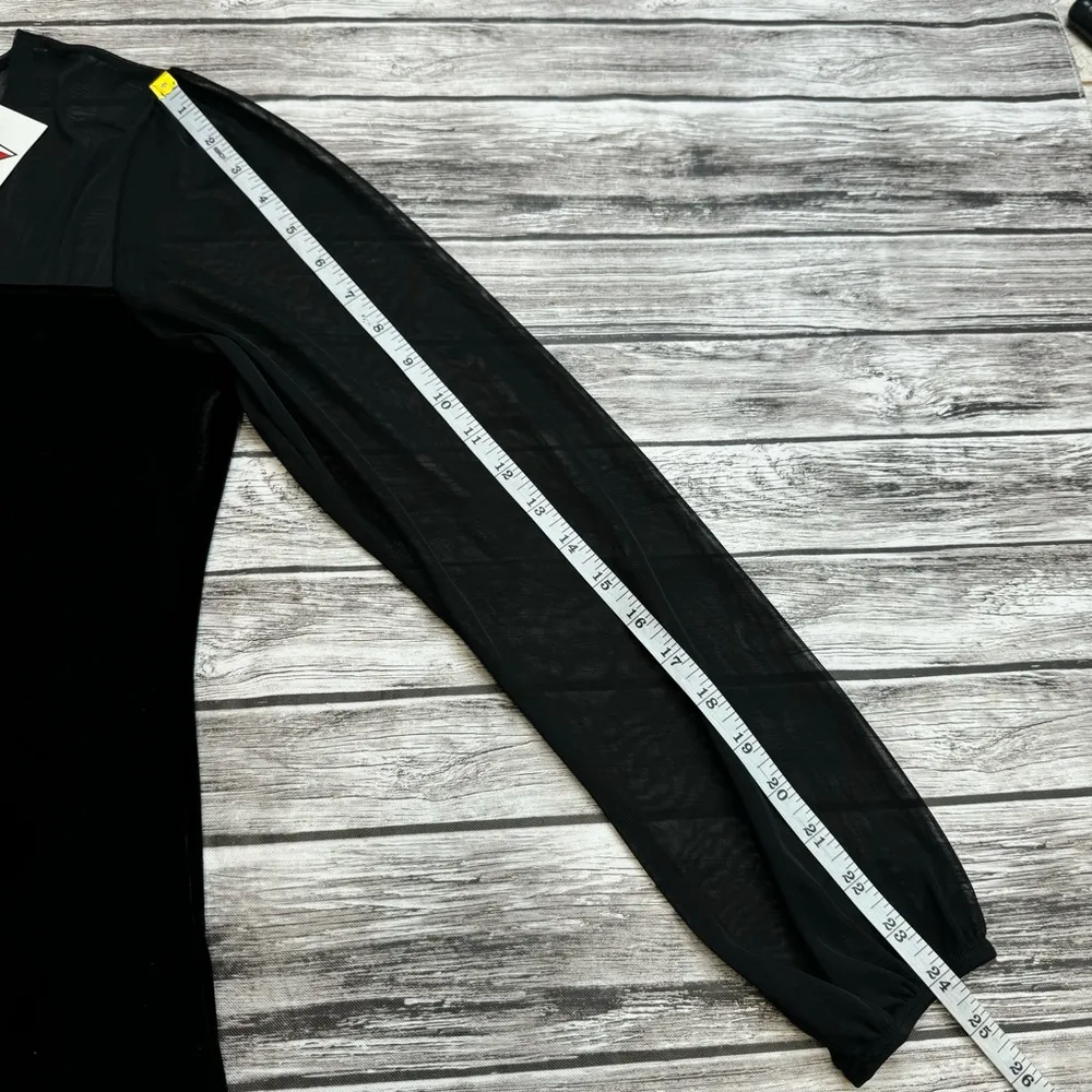 Susan Lawrence Women's Pullover Black Velour Mesh Blouse M Med Medium Bubble NWT - Image 11