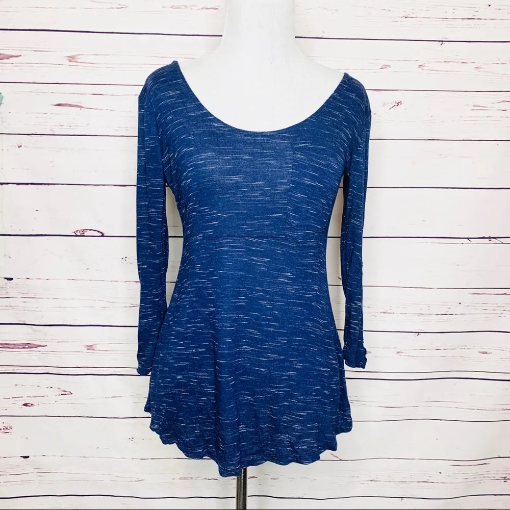 Lily Rose Dark Blue 3/4 Sleeve Scoop Neck Top Size XS - Image 2