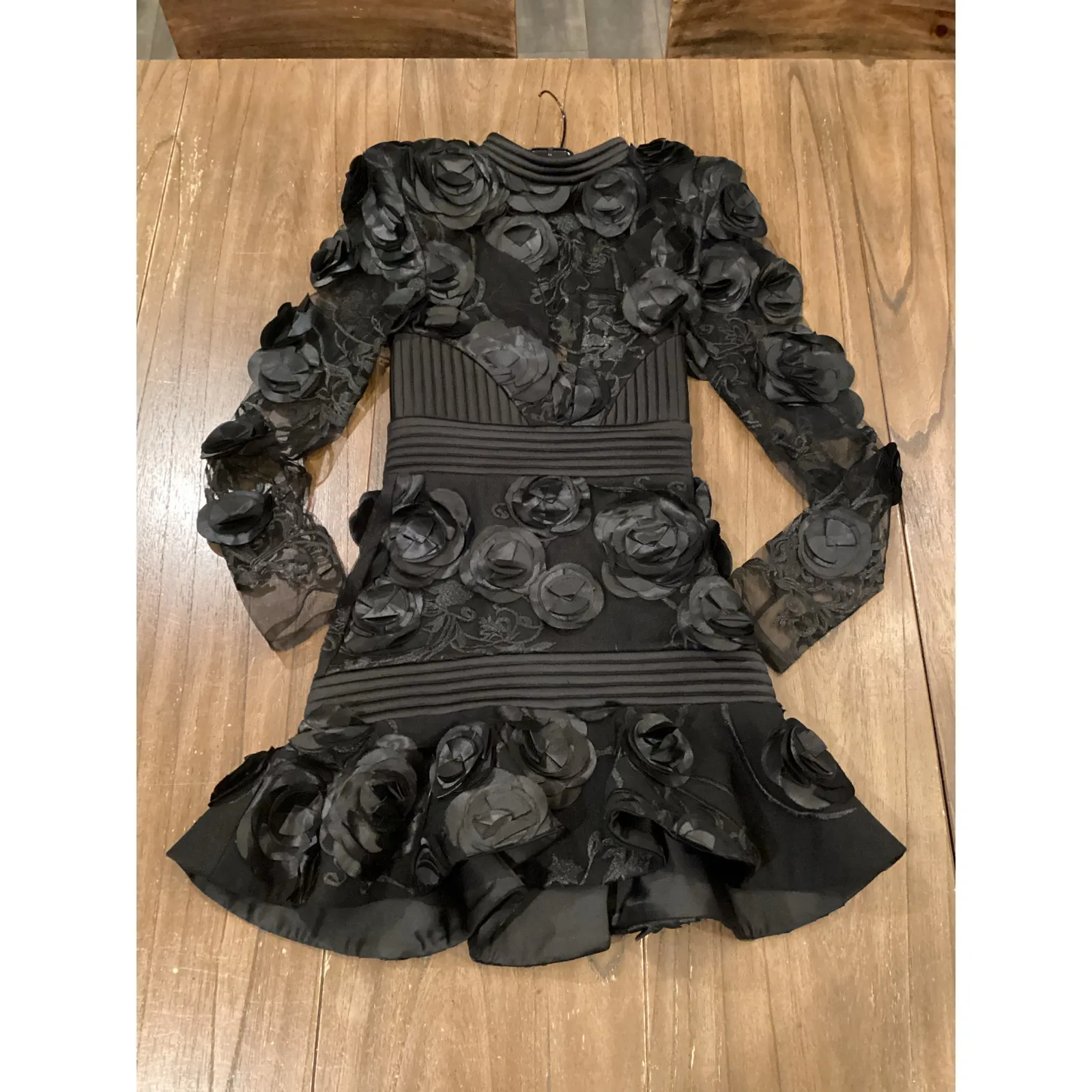 Zhivago THE VENDETTA Embellished Floral Mesh Minidress black size 2 - Image 7