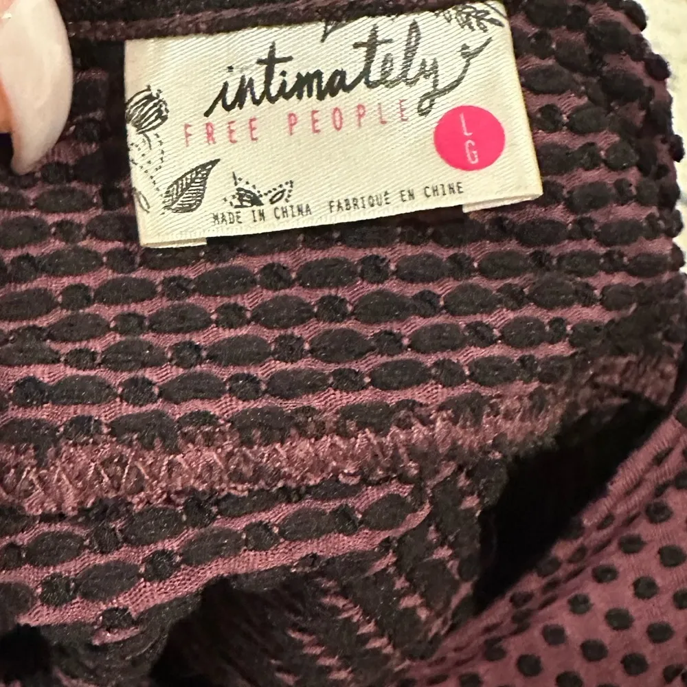 🔵 SALE 3/$25 Intimately Free People BodyCon Purple Black Polkadot Mini Dress L - Image 4