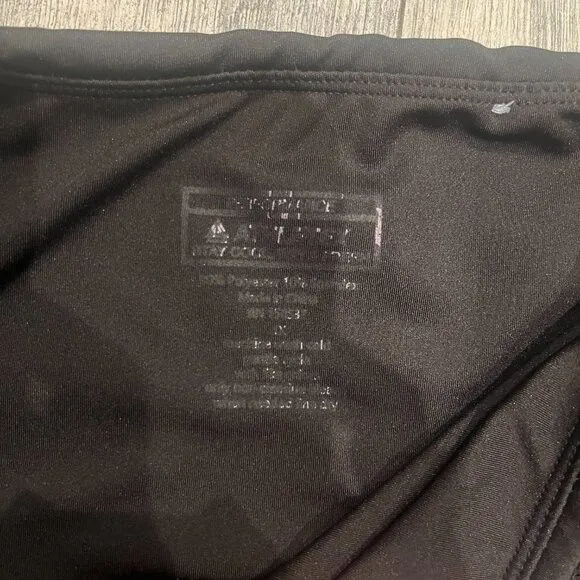 Womens Black Capris Leggings Yoga Pants Plus Size 2X Mesh on Sides Solid Plain - Image 3