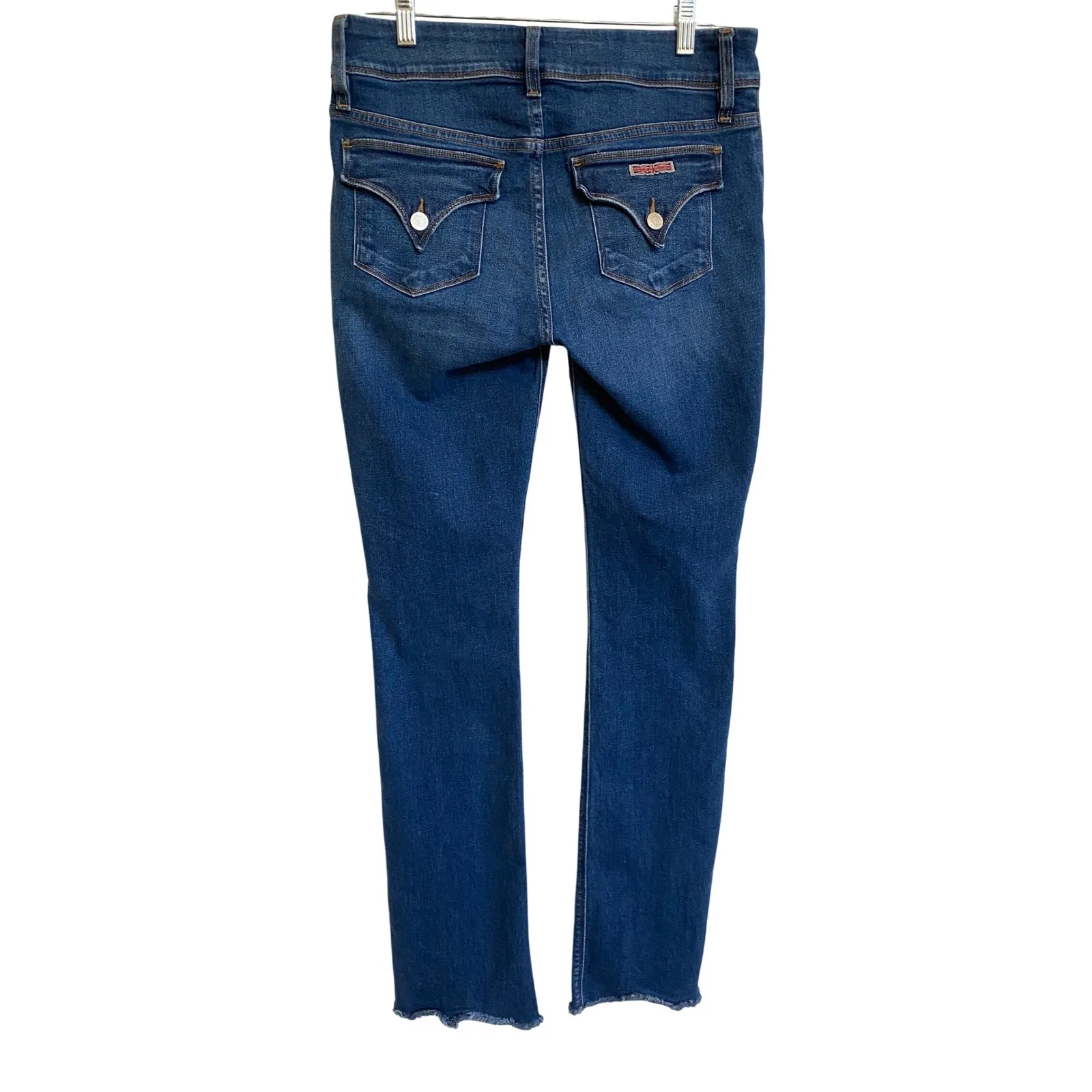 Hudson Beth Majesty Flare Jeans Women 29 Dark‎ Wash Denim Bootcut Raw Hem - Image 9