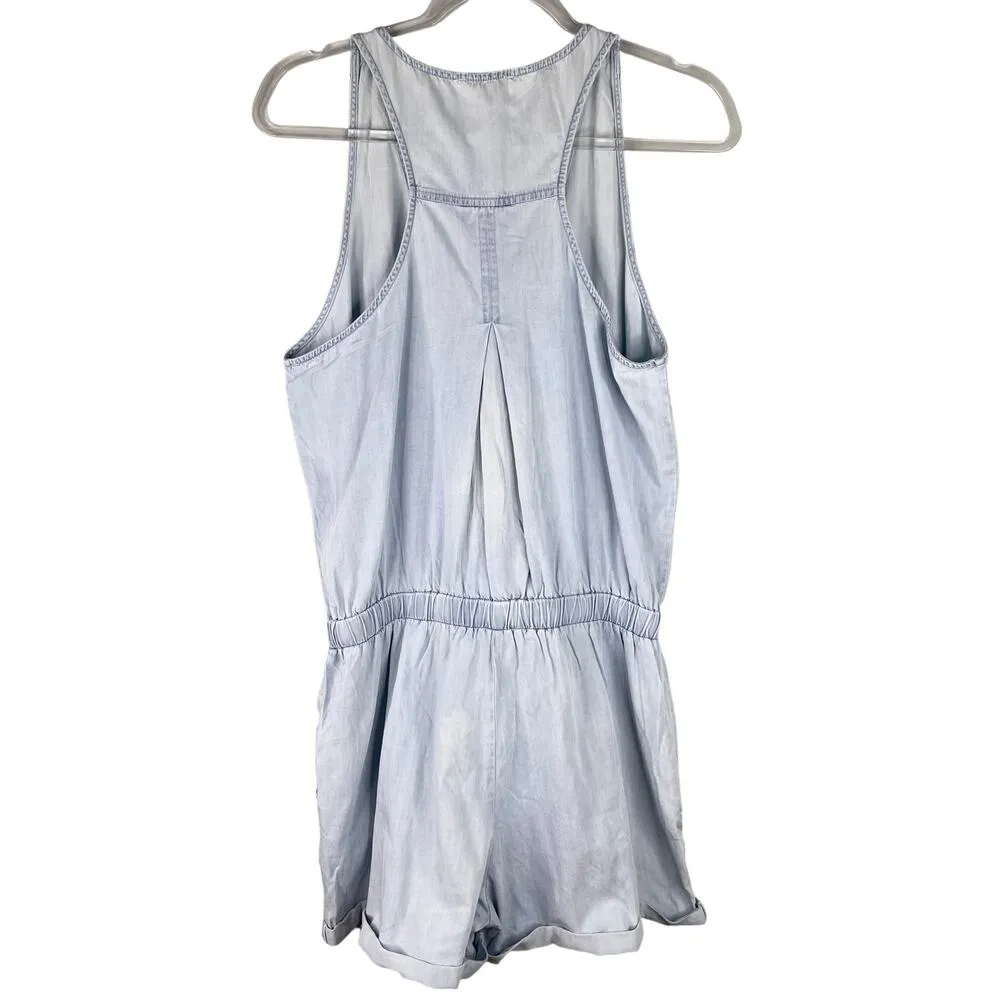 Aaron & Amber Romper Light Blue Chambray Large Sleeveless New - Image 12