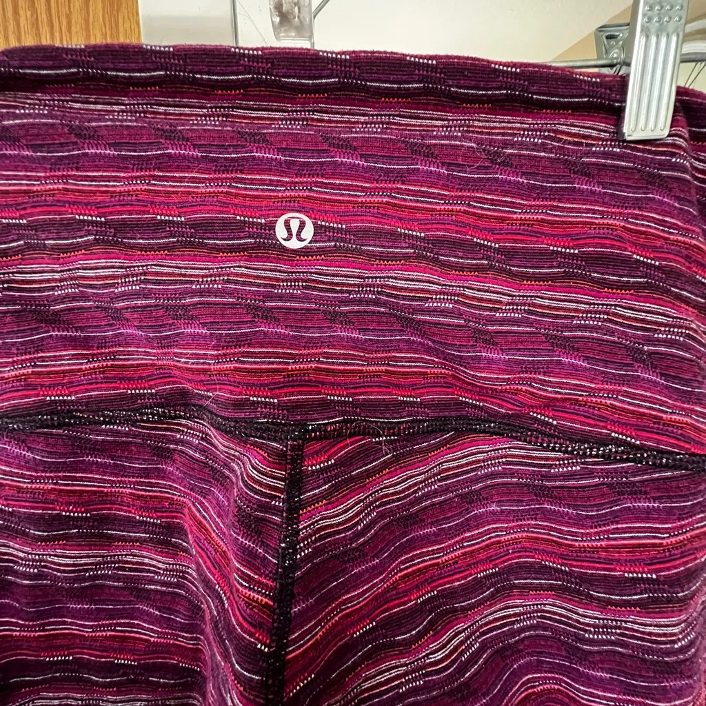 Lululemon purple & pink striped yoga pants - Image 3