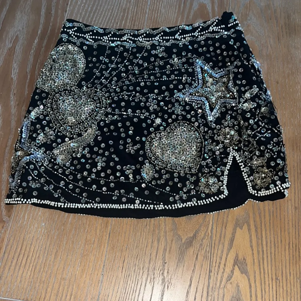 LoveShackFancy Lani Sequined Embellished Crepe Mini Skirt - Image 2