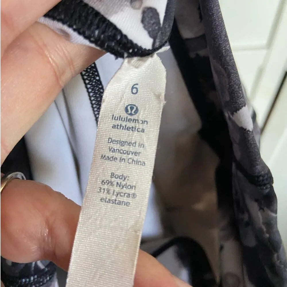 lululemon Women Leggings 6 Wunder Under Crop Hi Rise Obscurred Black Dusty Mauve - Image 9