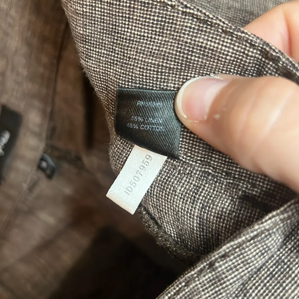 Vintage Y2K Express Barrel Wide Leg Linen Cotton Pocket Low Rise Pant Trouser - Image 5