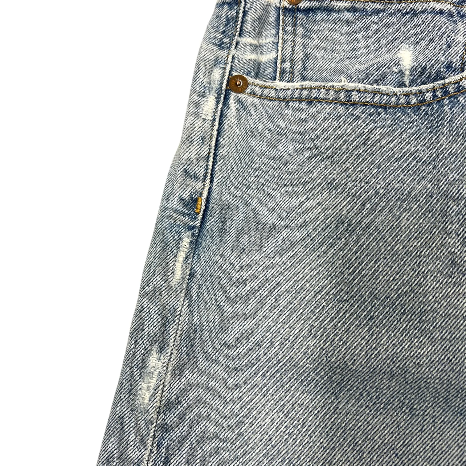 AGOLDE 90s Crop Jeans Plus Sz 33" Light Wash Loose Fit Distressed Denim Grunge - Image 12