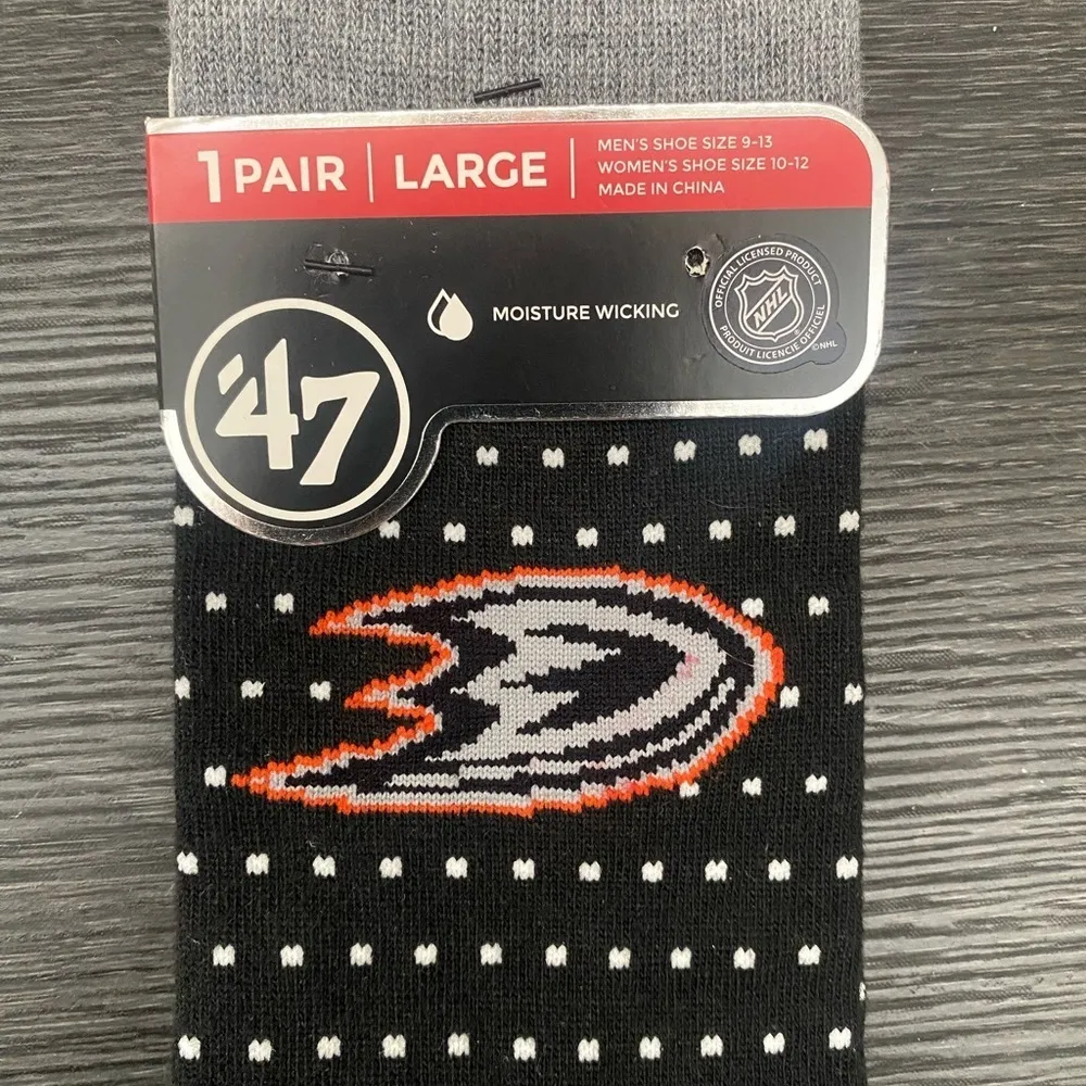 NWT ‘47 Anaheim Ducks NHL Moisture Wicking Willard Flat Knit Socks Men’s Women’s - Image 6