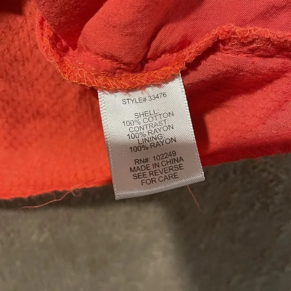 Skies are Blue Shirt Womens Small Crochet Sleeveless Peplum Hem Red/Orange - Image 5