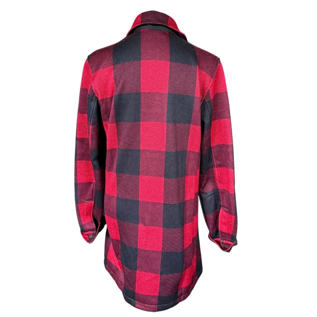 Lands' End red and black buffalo plaid snap front jacket XS 2-4 - Image 4